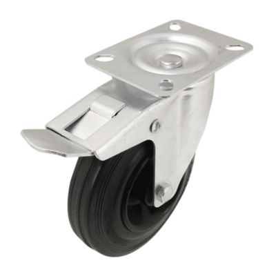 Roulette pivotante noire ø12.5 cm, charge max 75 kg