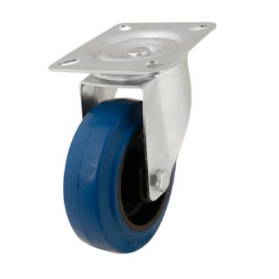 Roulette pivotante sans frein ø100 mm, plaque 105 x 85 mm, charge max 100kg