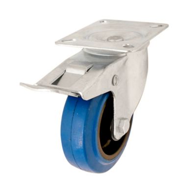 Roulette pivotante avec frein ø100 mm, plaque 105 x 85 mm, charge max 100kg