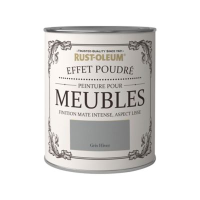 Peinture pour meubles Rust-Oleum gris hiver effet poudré mat intense 125ml