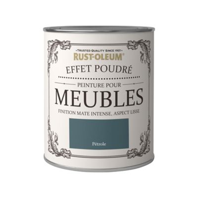 Peinture pour meubles Rust-Oleum pétrole effet poudré mat intense 125ml