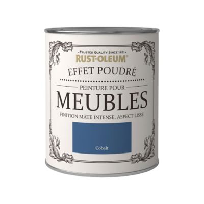 Peinture pour meubles Rust-Oleum cobalt effet poudré mat intense 125ml