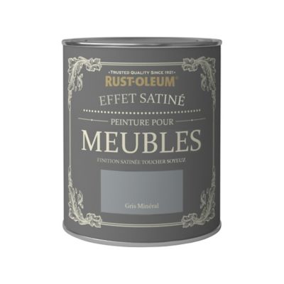 Peinture pour meubles Rust-Oleum gris minéral effet poudré satin 125ml