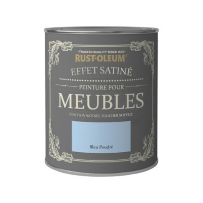 Peinture pour meubles Rust-Oleum bleu poudré effet poudré satin 125ml