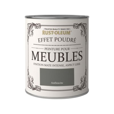 Peinture pour meubles Rust-Oleum anthracite effet poudré mat intense 0,75L