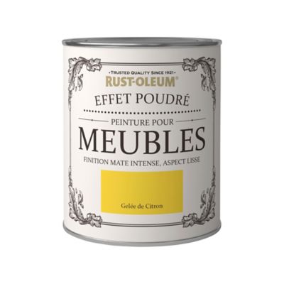 Peinture pour meubles Rust-Oleum gelée de citron effet poudré mat intense 0,75L