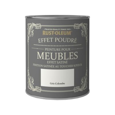 Peinture pour meubles Rust-Oleum gris colombe effet poudré satin 0,75L