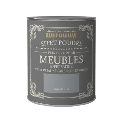 Peinture pour meubles Rust-Oleum gris minéral effet poudré satin 0,75L