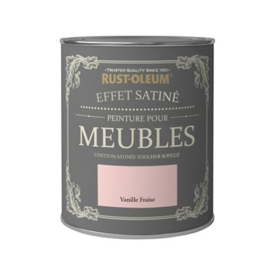 Peinture pour meubles Rust-Oleum vanille fraise effet poudré satin 0,75L