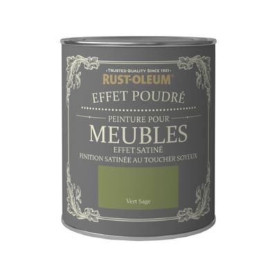 Peinture pour meubles Rust-Oleum vert sage effet poudré satin 0,75L