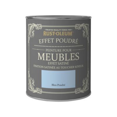 Peinture pour meubles Rust-Oleum bleu poudré effet poudré satin 0,75L