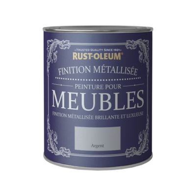 Peinture pour meubles Rust-Oleum argent finition métallisée 0,75L