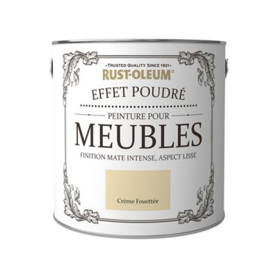 Peinture pour meubles Rust-Oleum crème fouettée effet poudré mat intense 2,5L