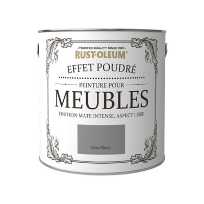 Peinture pour meubles Rust-Oleum gris hiver effet poudré mat intense 2,5L