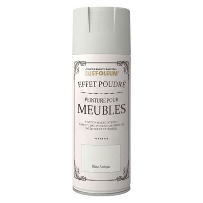 Peinture pour meubles aérosol Rust-Oleum blanc antique effet poudré 400ml