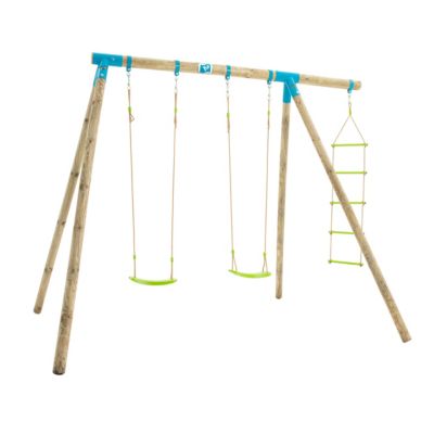 Portique Ceyreste en bois 2 balançoires et une échelle