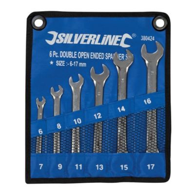 Clés à Fourche Doubles 6 pcs 6 - 17 mm - Outils Pratiques pour Mécanique et Réparation - Silverline