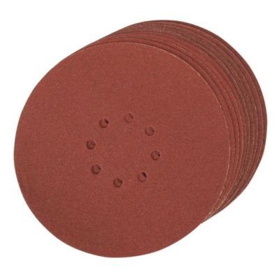 Disques Auto-Agrippants Perforés 225 mm - Lot de 10 - Grain 80, Idéal pour Ponçage - Silverline