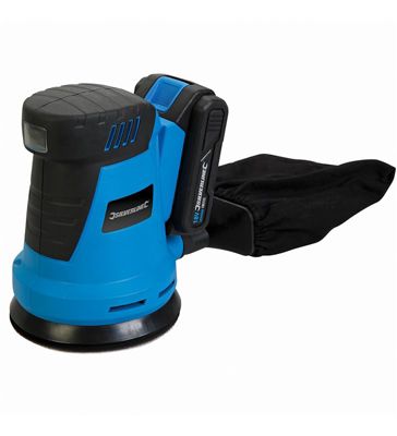 Ponceuse orbitale excentrique SILVERLINE 18V 125mm Batterie Li ion 2Ah Sac à poussières - vue 3