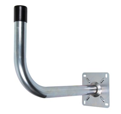 Poteau d'antenne avec base - Forme L, ø50 mm, décalage de 48 cm