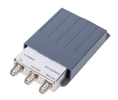 Coupleur extérieur 2 entrées TV UHF/SAT 1 sortie - Fiche F