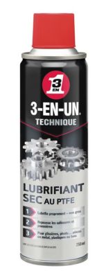 Lubrifiant sec au PTFE 3-EN-UN TECHNIQUE 250ml