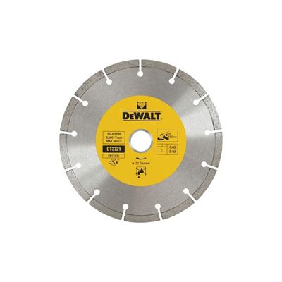 Dewalt DT3721 QZ Disque fritté segmenté pour matériaux de constructionbéton 180x22.2mm 22 2