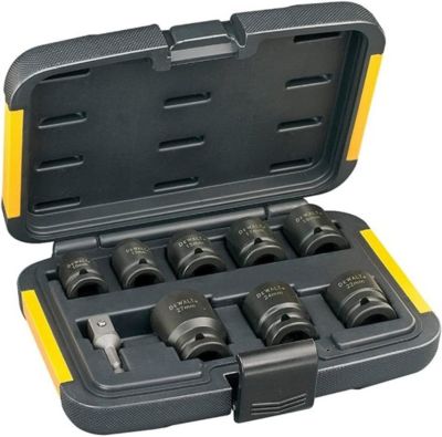 Coffret de 8 douilles à chocs et accessoire 10 à 27mm - DEWALT - DT7507-QZ