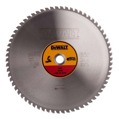DEWALT - Lame de scie circulaire stationnaire 355 x 25,4 mm, 66 dents, TCG/Métal, angle d'attaque 1,5