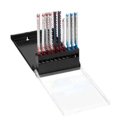 Stanley Coffret de 10 lames de scie sauteuse : 7 lames bois HCS et 3 lames métal HSS. Attache en T STA29240 XJ - vue 1