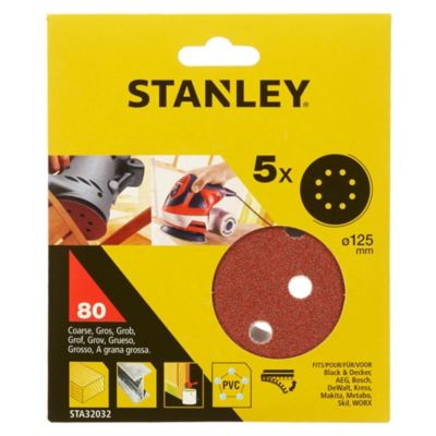 Stanley 5 disques abrasifs corindons qualité supérieure anti encrassement grain 80 STA32032 XJ - vue 2