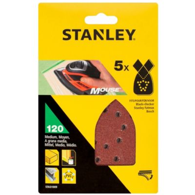 Stanley 5 feuilles abrasives de qualité supérieure Mouse grain 120 STA31009 XJ - vue 4
