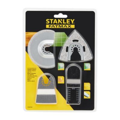 Stanley – Lot de 4 lames d'outil multifonction pour carrelage – Lame à concrétion 92mm et 78mm – Grattoir rigide – Lame bi métal 32mm STA26160 XJ - vue 5