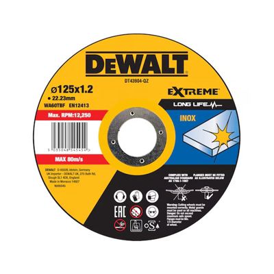 Disque à tronçonner DeWALT DT43904 125x22 2mm Grain d'oxyde d'aluminium Haute performance - vue 4
