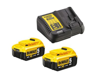 Pack de 2 batteries XR 18V 5Ah + chargeur multivoltage DEWALT DCB115P2 QW - vue 3