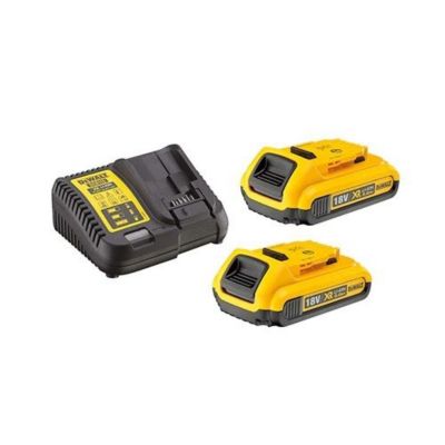 Pack 2 batteries 18V 2Ah XR Li-Ion + chargeur - DEWALT - DCB115D2-QW