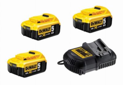 Pack de batteries DEWALT 18V 5.0Ah Li Ion 3 batteries + Chargeur DCB115P3 - vue 4