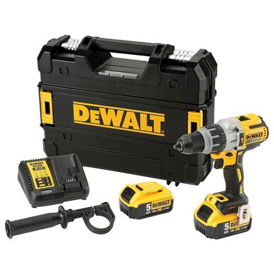 Perceuse-visseuse à percussion 18V + 2 batteries 5Ah + coffret TSTAK - DEWALT - DCD996P2-QW