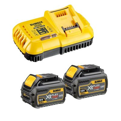Pack 2 batteries Flexvolt 18V54V 6Ah2Ah + 1 chargeur en boite carton DEWALT DCB118T2 QW - vue 7