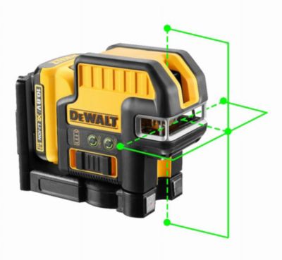 Laser croix et 5 points XR 10,8 V 2 Ah Li-Ion DEWALT, faisceau vert, DCE0825D1G