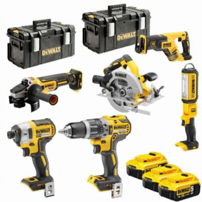DeWalt Pack de 6 outils 18V XR Li Ion 3x5Ah avec coffret Tough System DCK623P3 - vue 4