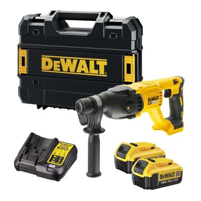 Perforateur DEWALT DCH133M2K – 18V, 4Ah, 2 Batteries, Coffret, 6 Forets, 3 Burins - vue 3
