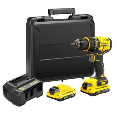 Stanley FATMAX Perceuse Visseuse Sans Fil 18V Lithium Ion 55 Nm Moteur 2 vitesses jusqu’à 1900 trsmin Avec 1 Mallette 2 Batteries 2 Ah 1 Chargeur Gamme FATMAX V20 SFMCD710D2K QW Jaune - vue 2
