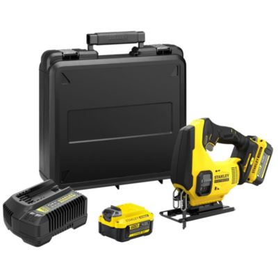 Stanley FATMAX Scie sauteuse sans fil 18V Lithium Ion Moteur Brushless Performante et pratique Bois 55mm Métal 8mm Avec 1 Malette 2 Batteries 18V 4Ah 1 Chargeur Gamme FATMAX V20 SFMCS600B XJ - vue 2