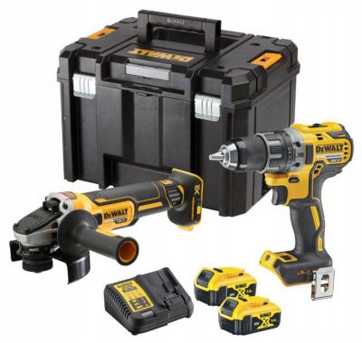 Pack 2 outils 18V XR DCD791 + DCG405 + 2 batteries 5Ah + chargeur + coffret T STAK DEWALT DCK2020P2T - vue 4