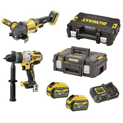 Perceuse visseuse à percussion sans fil Dewalt DCK2016T2T QW 3 vitesses Meuleuse d'angle sans fil + batterie - vue 10