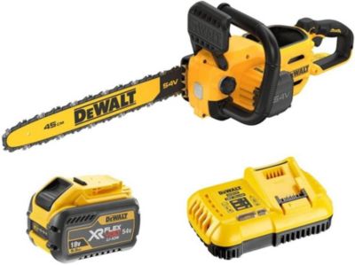 Tronçonneuse à chaîne sans fil 54 volts 45cm DEWALT avec 1 batterie 54V 3.0Ah chargeur DCMCS574X1 QW - vue 3