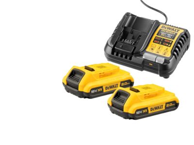 Pack énergie DEWALT XR 2 batteries 18V 2.0Ah + Chargeur universel 12V18V DCB1104D2 QW - vue 4