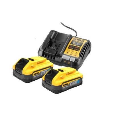 Pack 2 batteries POWERSTACK XR 18V 5Ah LI ION + chargeur DEWALT DCB1104H2 QW - vue 3