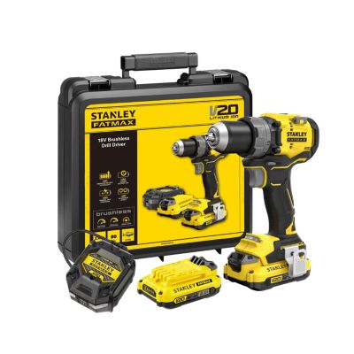 Perceuse visseuse sans fil 18V STANLEY FATMAX V20 SFMCD725D2K QW Brushless 80Nm 2 batteries 2Ah + chargeur - vue 2